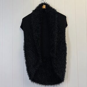 Trendology Womens Whimsigoth Faux Fur Sweater Vest Size M Fairy Grunge Boho Edgy